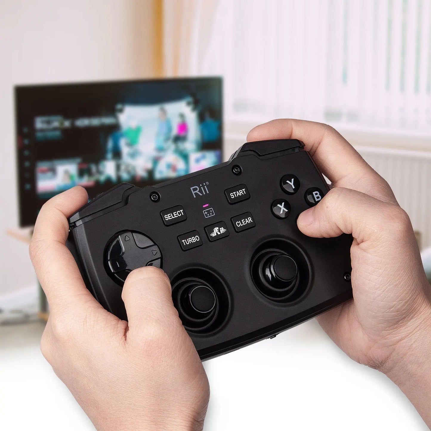 Rii RK707 Wireless Game Controller Keyboard Mouse Combo: 2.4GHz Portable with Turbo Function for PC/Raspberry Pi 2/Android TV Google/TV