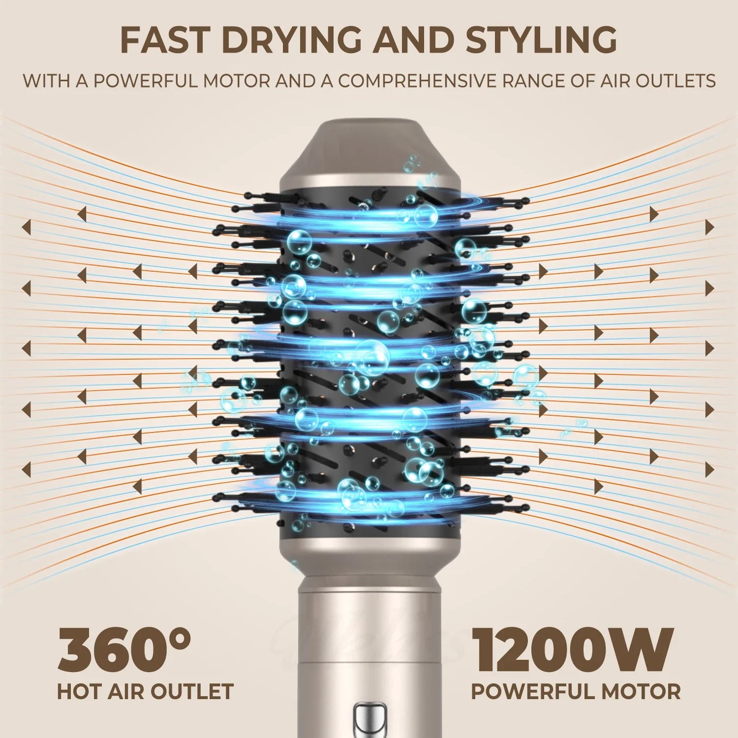 5 in 1 Hair Dryer Brush Set – Electric Hot Air Straightener & Rotating Curling Iron for Professional Multi-Styling
