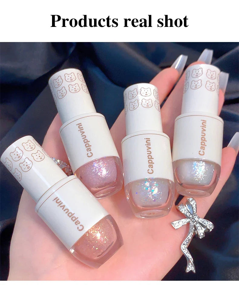 Cappuvini Star Dots Liquid Eye Shadow, Pearlescent High Gloss, Fine Flashing for Easy Application, Dazzling Liquid Eye Shadow