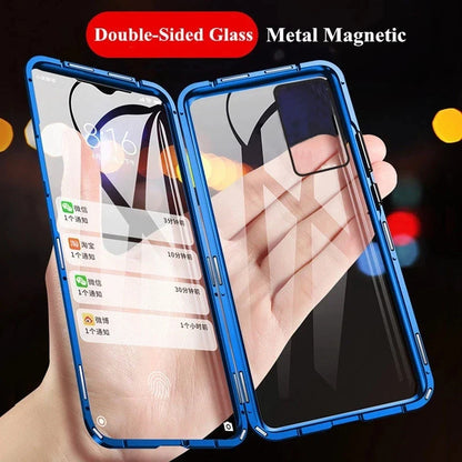 Metal Magnetic Phone Case - Double Sided Glass Protective Cover for Samsung Galaxy S23 S22 S21 Ultra Plus S20 FE A54 A53 A52 A71 A51 A34
