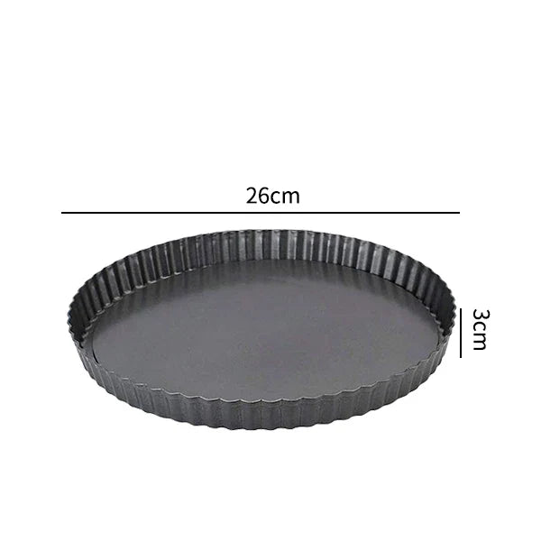 20–30cm Non-Stick Fluted Tart & Quiche Pan – Round Heavy-Duty Baking Mold with Removable Bottom for Pie, Pizza & Cake