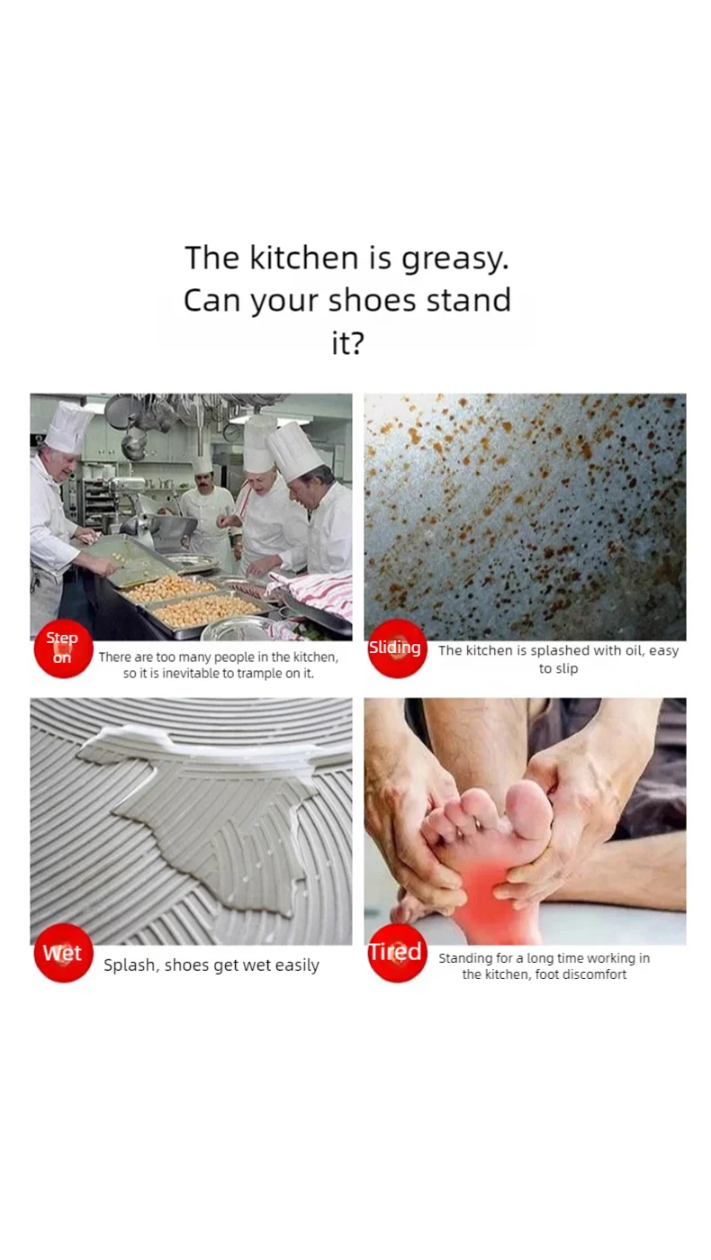 Chef Shoes for Men – Anti-Slip, Oil-Resistant Leather Work Shoes, Plus Size Business Casual with Soft Sole & Comfort