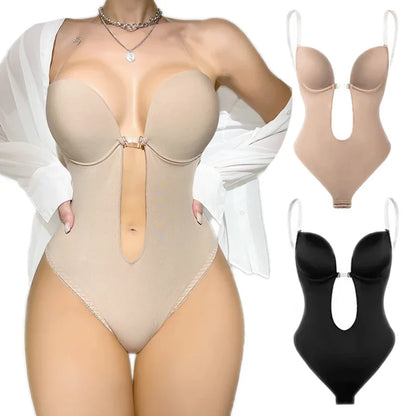 Women's Backless Full Body Shaper Bodysuit Thong – Tummy Control Slimming Shapewear Girdle Underwear
