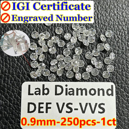 0.1–5CT Super White Lab-Grown Diamond Loose — IGI/GIA Certified, HPHT & CVD, DEFG VVS-SI, Diamond Tester Approved for Wedding Jewelry