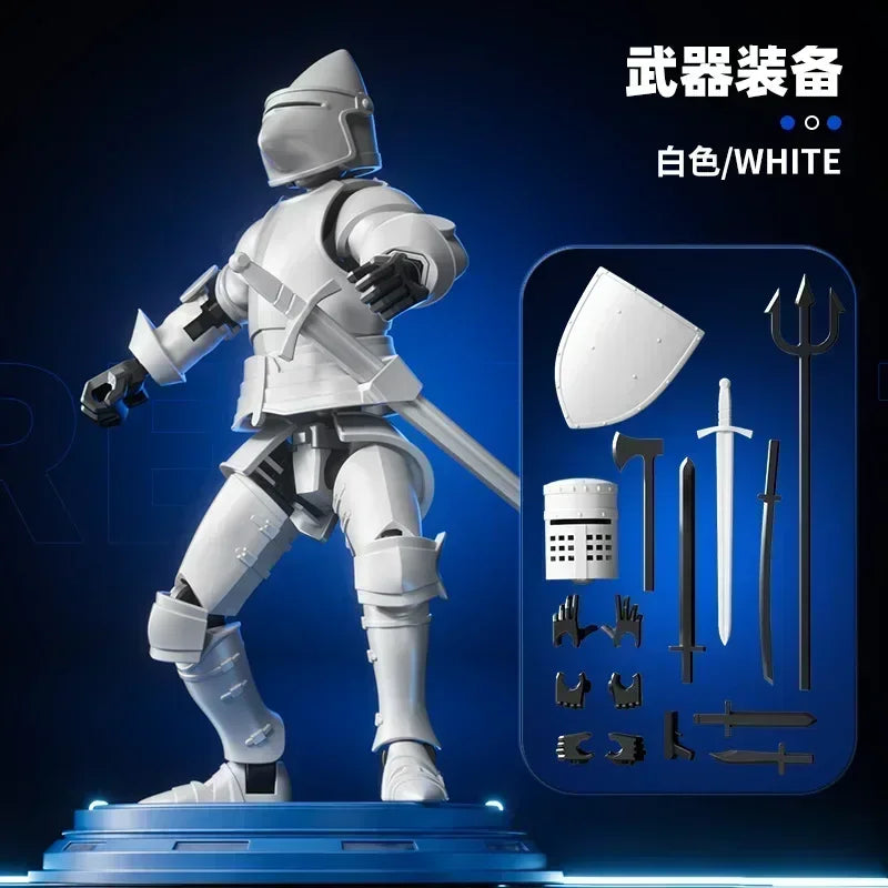 Knight Paladin Action Figure – 13-Joint Movable 3D Printed Shapeshift Robot Toy for Kids & Gifts