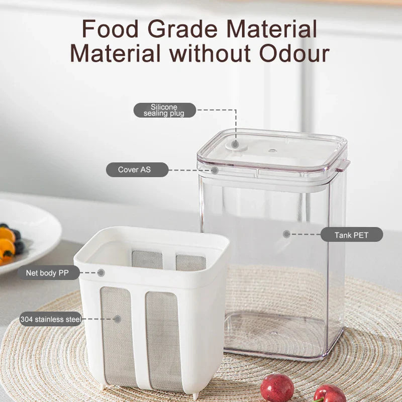 Greek Yogurt Maker with Stainless Steel Strainer – Whey Separator & Cheese Moisture Filter Kitchen Tool