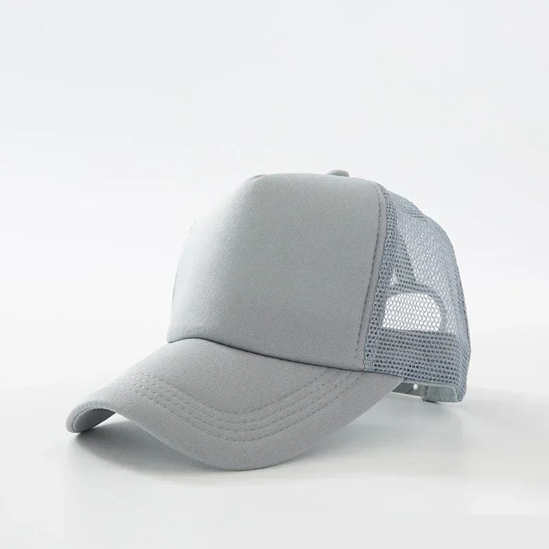 Custom Logo Trucker Hat - Adjustable Polyester Mesh Baseball Cap for Men & Women