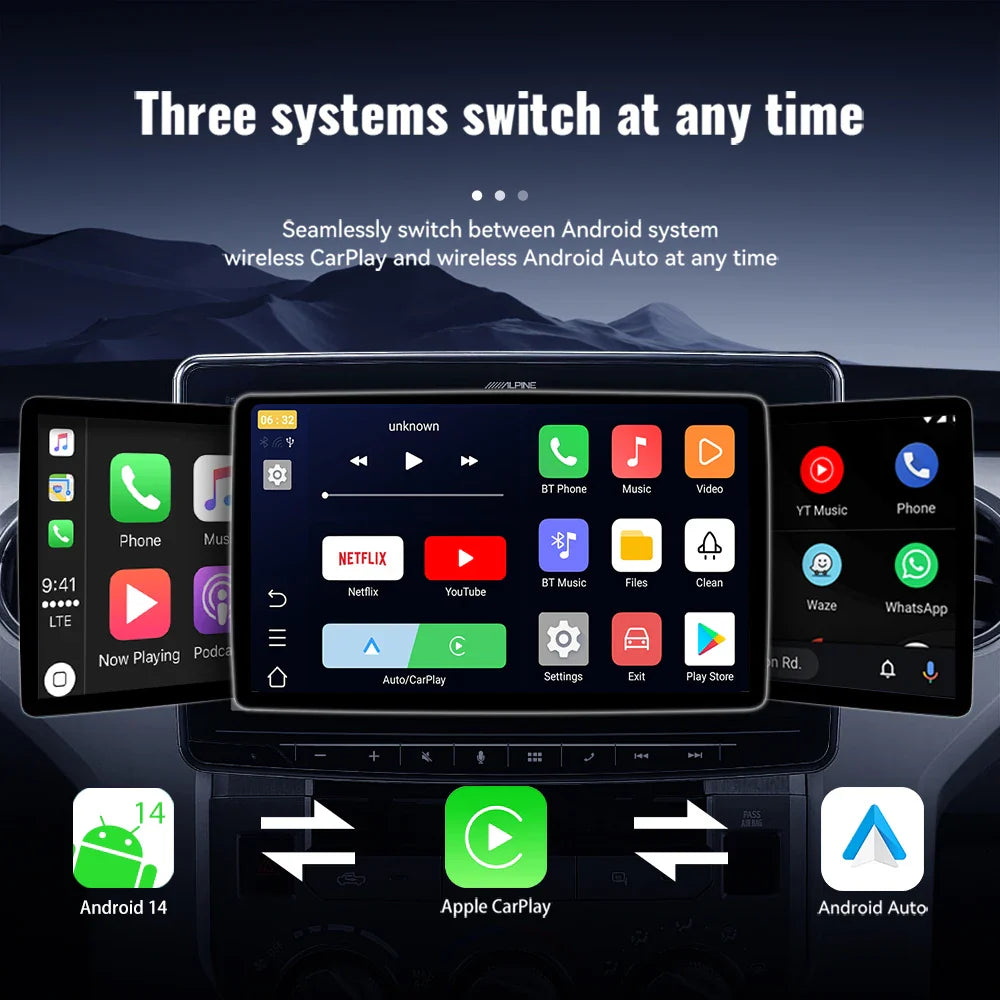 Acodo 2025 3-in-1 CarPlay AI Box — Wireless Android Auto & USB Adapter for YouTube, Netflix, Universal TV, Plug & Play