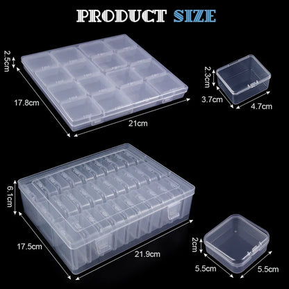 Bead Organizer Box — Clear Plastic Storage Containers with Hinged Lids for Crafts & Jewelry