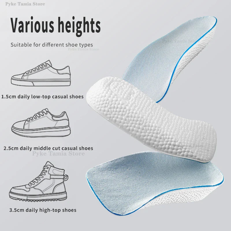 Height Increase Insoles for Men & Women – Arch Support Orthopedic Shoe Pads with Memory Foam & Heel Lift for Flat Feet