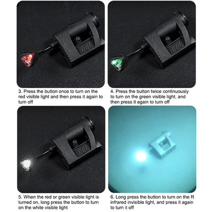 Tactical Helmet Light - 3 Modes LED Flashlight for Outdoor, Night Lighting, Hunting, Military, Cycling & Fishing