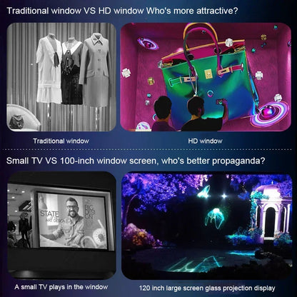 3D Holographic Projection Film - Self-Adhesive PVC Window Display Film