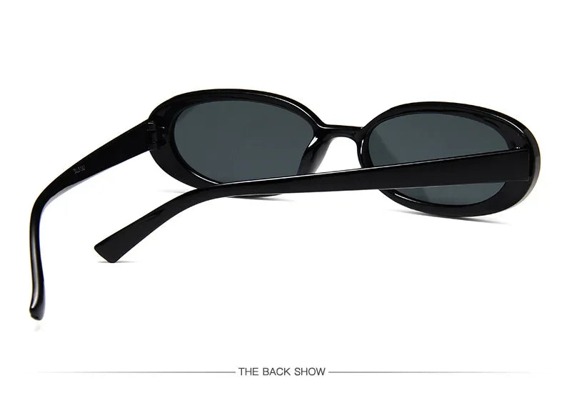Vintage Small Oval Sunglasses for Women – Luxury Brand Designer Retro Black & Red UV400 Eyewear