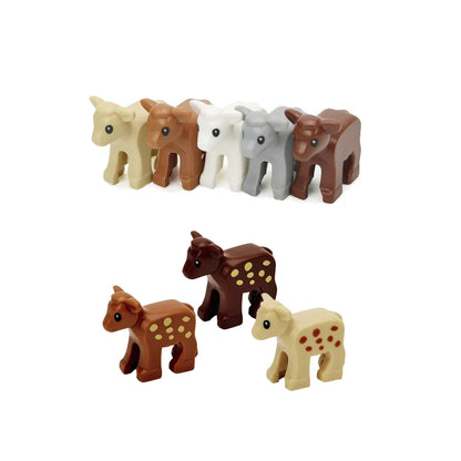 MOC Animal Scene Building Blocks – Zoo & Wildlife DIY Toy Bricks with Ducks, Cats, Dogs, Penguins, Eagles, Wolves, Bears, Deer, Sharks, Snakes, Mice, Sheep (K055)