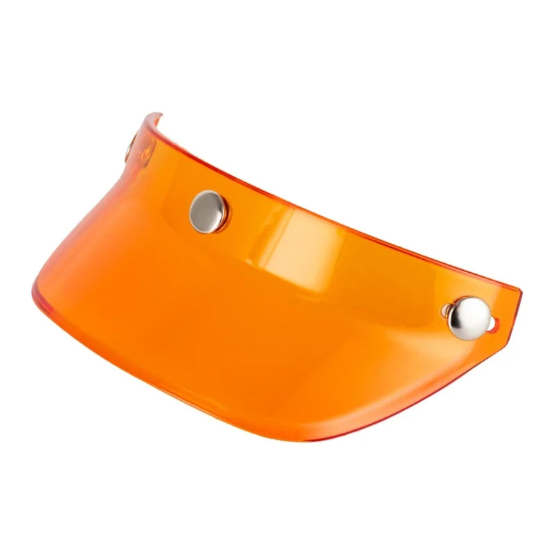 3 Snap-Button Universal Helmet Visor – Windproof Flip Shield for Open Face Motorcycles