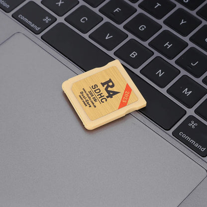 Secure Gold & White R4 SDHC Flashcard – Portable Memory Card for Nintendo 3DS Video Games