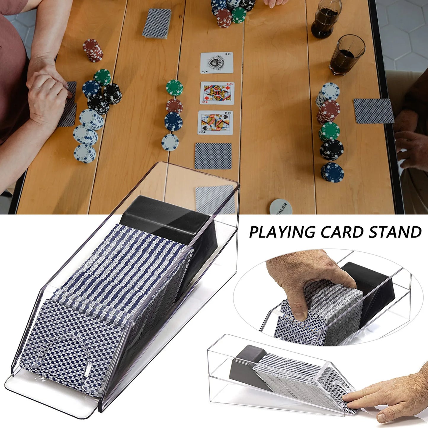 Deluxe 4-Deck Poker Shoe – Playing Card Dealing Game Accessory for Casino, Home & Garden Decor