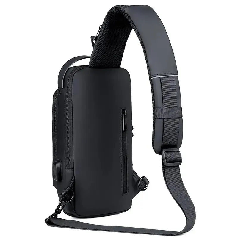 Men's Multifunction Shoulder Bag – Anti-Theft, USB Messenger Pack, Crossbody Travel Sling Chest Bag