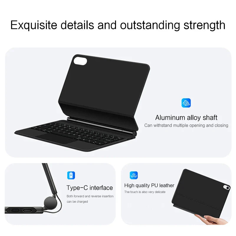 Magic Keyboard for iPad Pro 11/12.9, Air 4/5 & iPad 10th Gen – Smart Magnetic Case & Cover