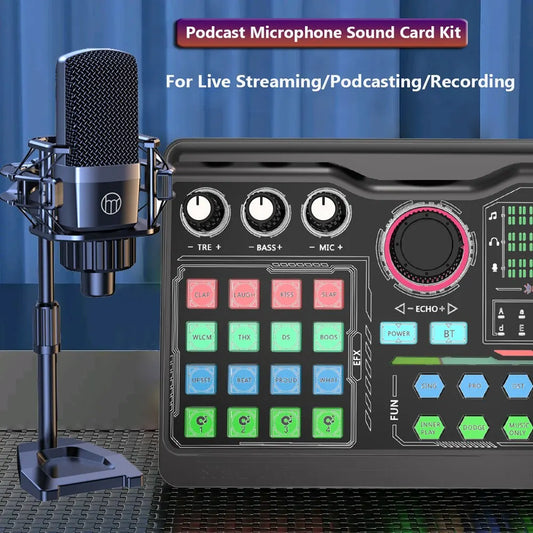 Zealsound Professional Podcast Microphone & SoundCard Kit – USB Recording Mic for PC, Smartphone, Laptop, Vlog, Live Streaming & YouTube