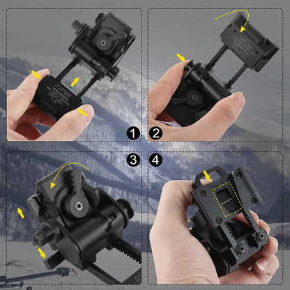 BOOIU Metal L4G24 NVG Helmet Mount Bracket - Holder for PVS15/PVS18 Goggles, Night Vision Stent, Tactical OPS Helmet Parts