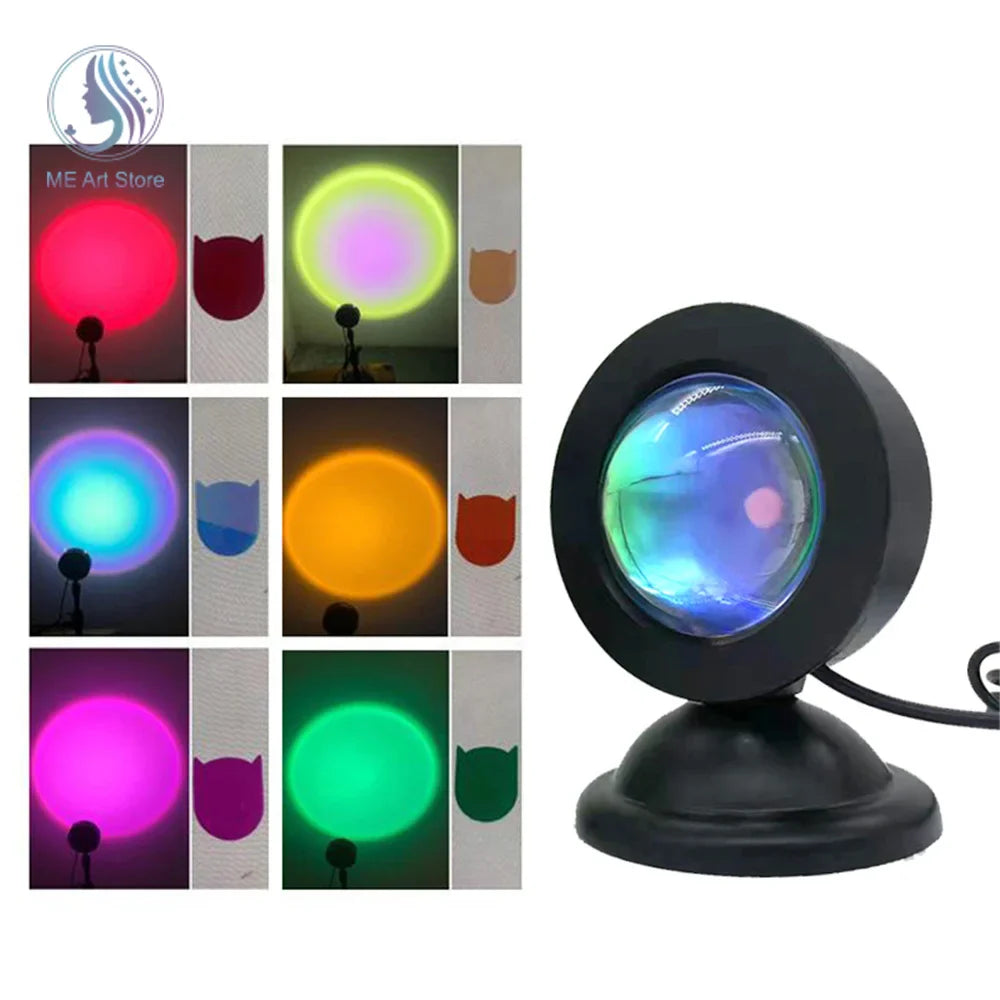 New Sunset Light with Earbuds & Remote Control – 16 Colors, Customizable Version