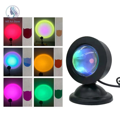 Vibrant Sunset Projection Light – 16-Color Spectrum, USB Remote Control, Dynamic LED Light for Warm Home Ambience