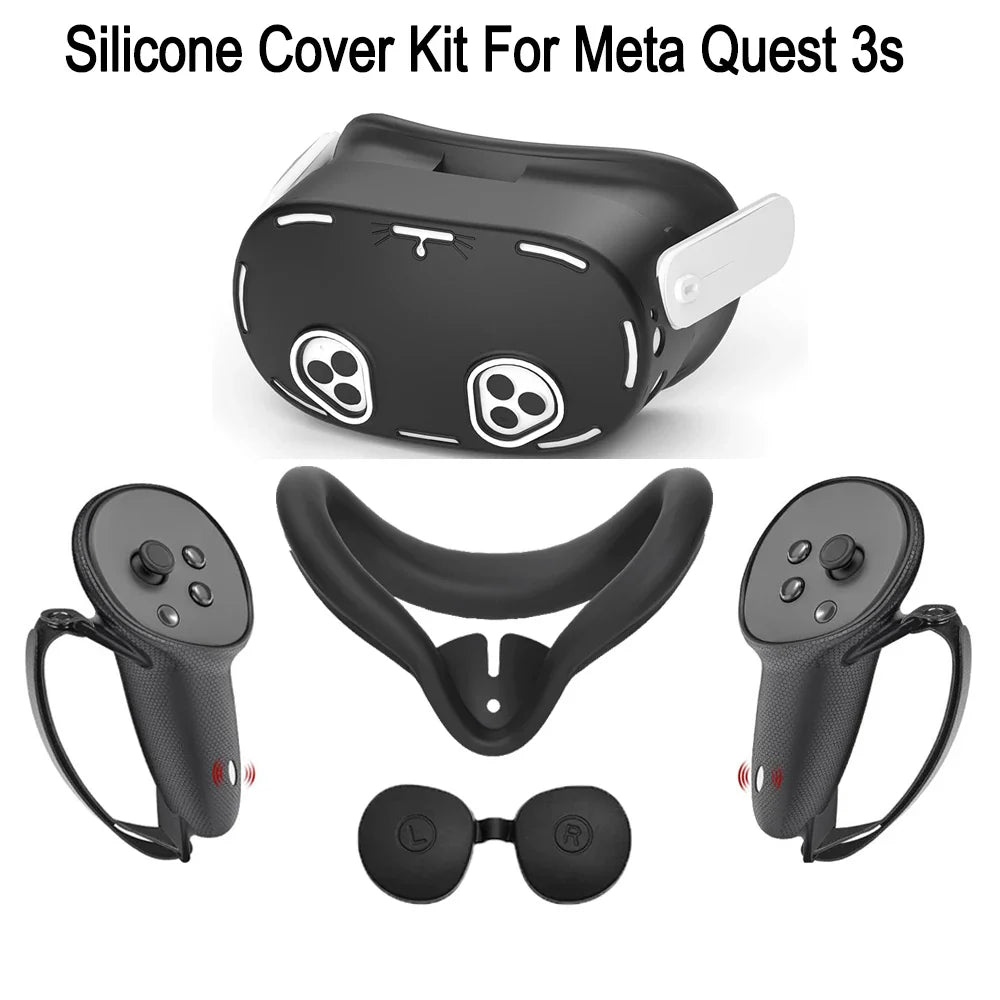 5-Pack Durable Soft Silicone Protect Cover Set for Meta Quest 3S – VR Accessories Kit, Christmas Gift
