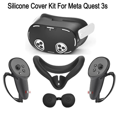 5-Pack Durable Soft Silicone Protect Cover Set for Meta Quest 3S – VR Accessories Kit, Christmas Gift