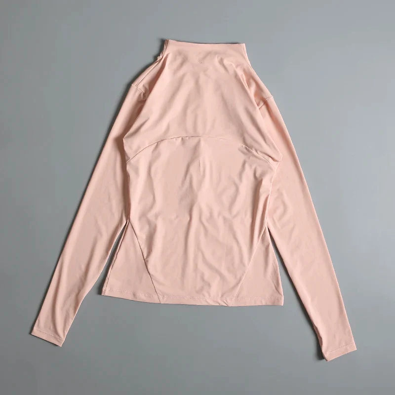 New Yoga Wear Ladies Coat – High Elastic Loose Fitness Top, Long Sleeve Stand-Up Collar for Exercise