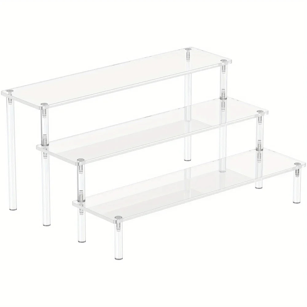 Multi-Layer Acrylic Cake Display Stand – Clear Trapezoidal Rack for Desserts & Cupcakes