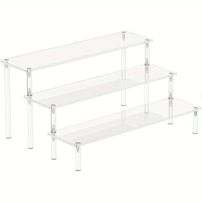 Multi-Layer Acrylic Cake Display Stand – Clear Trapezoidal Rack for Desserts & Cupcakes