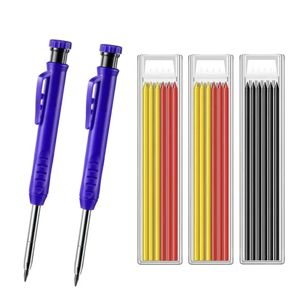 Carpenter Pencil Set for Woodworking - 5 Colors Mechanical Pencils with Refill for Carpentry Marking & Construction Jobs