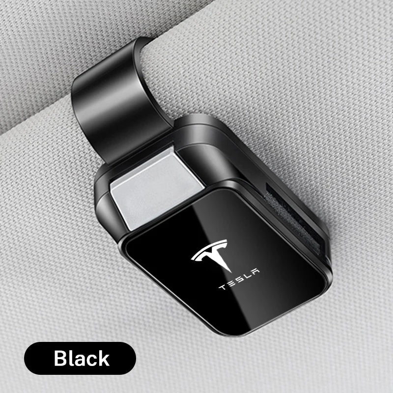 Car Sun Visor Glasses Clip – Interior Eyeglasses Storage Holder for Tesla Model 3, S, X, Y, Cybertruck & Roadster