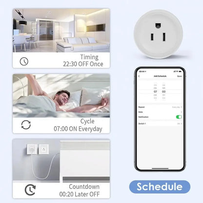 Tuya Smart WiFi Plug - US, UK, JP Standard Wireless Outlet, Remote Control for Smart Home Appliances, Works with Alexa & Google Home