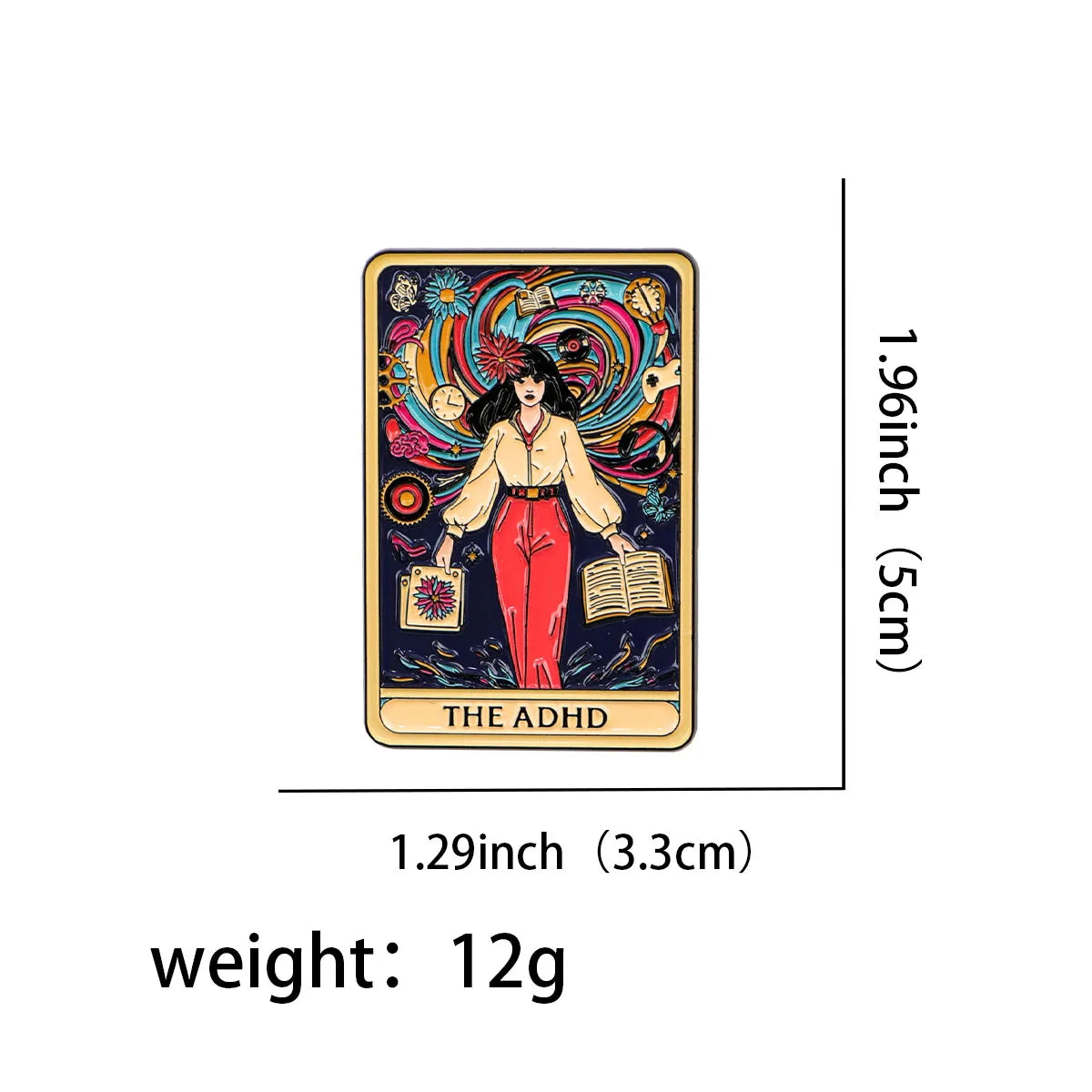 ADHD Mental Health Awareness Enamel Pin – Art Lapel Brooch for Backpack, Clothing & Accessories, Fashion Jewelry Gift