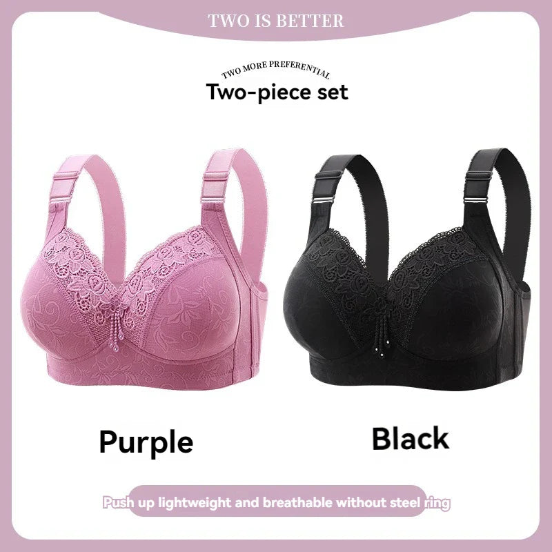 Women’s Lace Deep V Ultra-Thin Bralette – Sexy Sheer Lingerie Top Plus Size Comfortable Everyday Bra