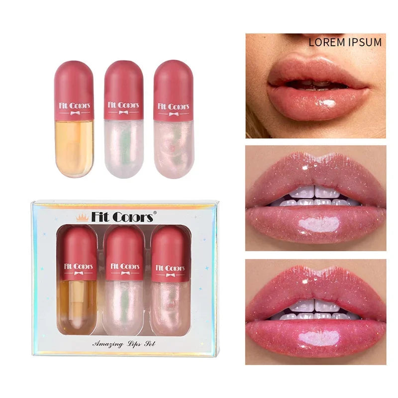 Mini Capsule Liquid Lip Balm – Moisturizing Transparent Color-Changing Plumping Jelly Lip Gloss