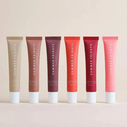Summer Fridays Vanilla Beige Lip Balm Set – Moisturizing Lip Gloss & Transparent Lipstick with Soft Tube & Mirror
