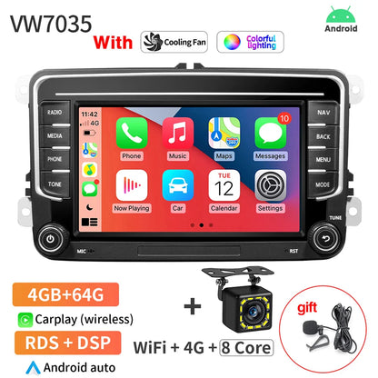 GRANDnavi Android 13 Car Radio GPS - 2Din Multimedia Player for VW, Skoda Octavia, Golf 5/6, Passat B6, Polo, Jetta