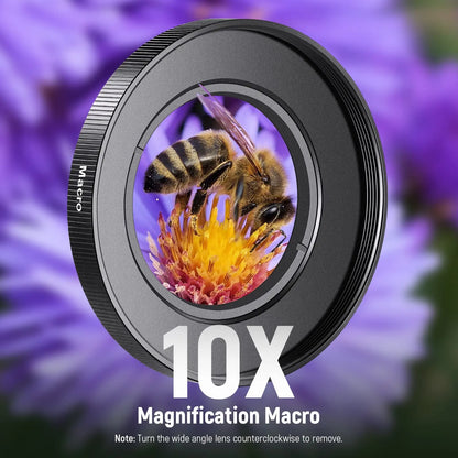 NEEWER 40.5mm HD Wide-Angle Lens – 2-in-1 18mm Wide-Angle & 10x Macro Lens Adapter for Sony ZV-1F, ZV-E10, A5000, A6000