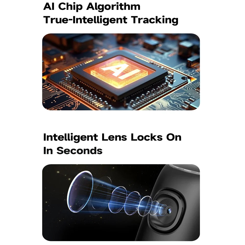 AI Smart 360° Gimbal with Auto Face Tracking – All-in-One Phone Holder & Video Stabilizer Tripod