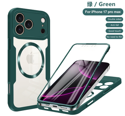 Magnetic 360° Clear iPhone Case - Full Protection with Screen Film Cover for Pro & Pro Max Models