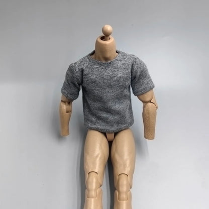 1/6 Scale Black T-Shirt for 12" (30cm) Action Figures — Male & Female DIY Model Accessories
