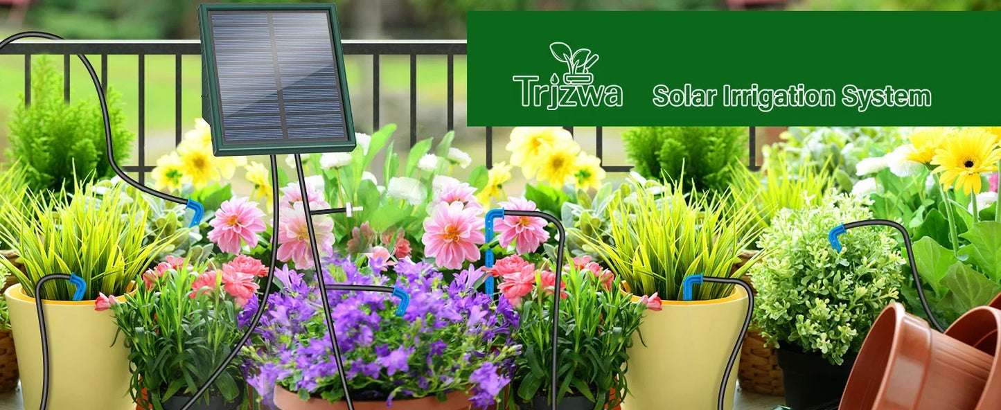 Solar Garden Drip Irrigation System — Automatic Balcony Watering DIY with Drip Hose