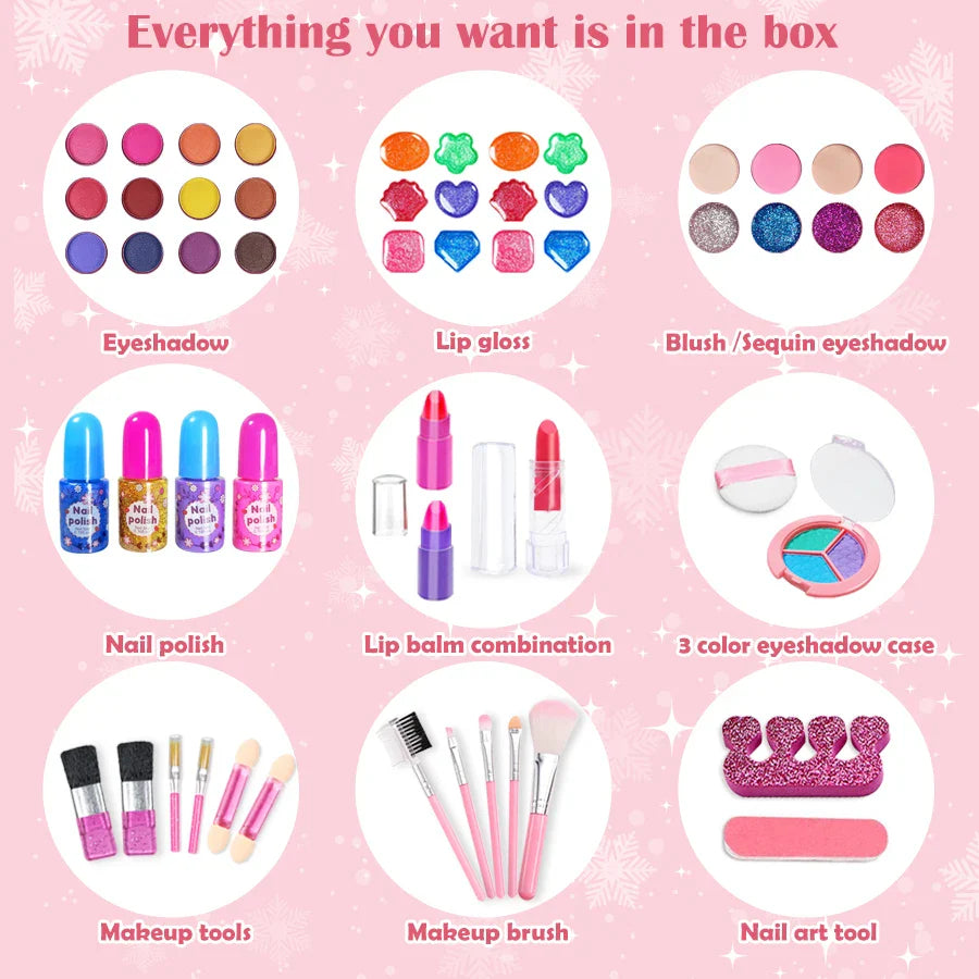 Kids Washable Makeup Kit for Girls – Real Makeup Set for Toddlers & Children, Fun Toy for Little Girls