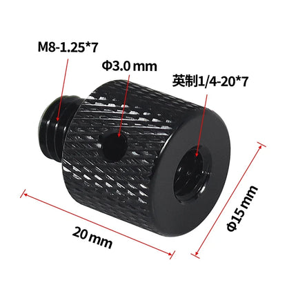 Reinforced Camera Screw Adapter - 1/4 to 3/8 Inch Male Female Thread Converter for Tripod Monopod Ball Head Light Bike Mount
