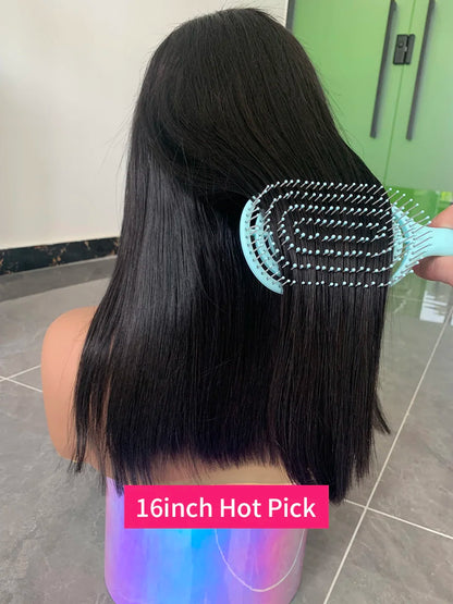 Raw Vietnamese Human Hair Lace Front Wig – 13x6 Bob, Straight Natural Black, 250% Density, 100% Human Hair