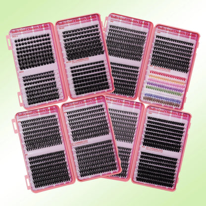 DIY Lash Clusters Book – D Curl Mega Volume Eyelash Extensions with Individual Lashes for Extensions