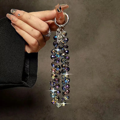 Diamond Crystal Phone Wrist Strap - Sparkling Beaded Chain Charm Clip for Universal Phone Cases